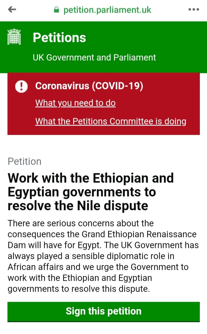 مش ناسينك يا مصر.. بيت العائلة المصرية فى لندن يبدأ جمع ١٠٠ ألف توقيع لوقف سد النهضة