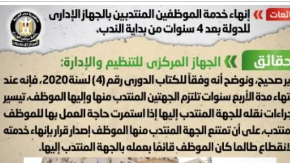 مجرد إشاعة.. الوزراء ينفي إنهاء خدمة الموظفين المنتدبين بالدولة
